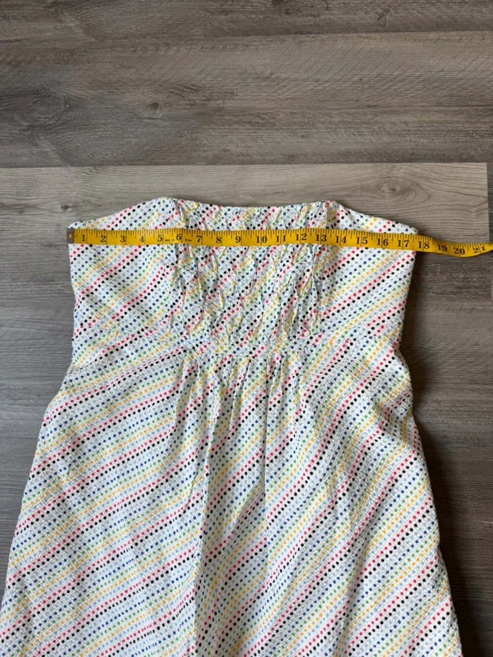 Lilly Pulitzer Gweneth Strapless Seersucker Dress Rainbow Dot White 14 - Picture 9 of 10